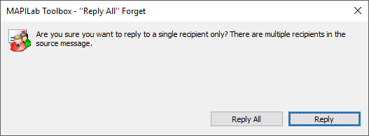 Rückfrage von „Reply All“ Forget, ob nur einem Empfänger geantwortet werden soll